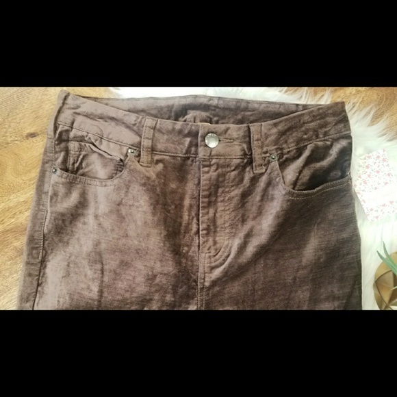 Free People taupe velvet cropped pants - Picture 8 of 8